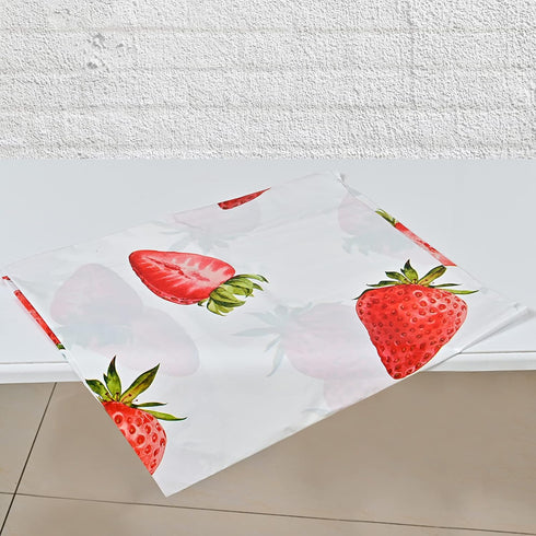 2 Pcs Strawberry Tablecloth, Plastic Table Covers 87 x 51 Inches for Birthday Party Supplies