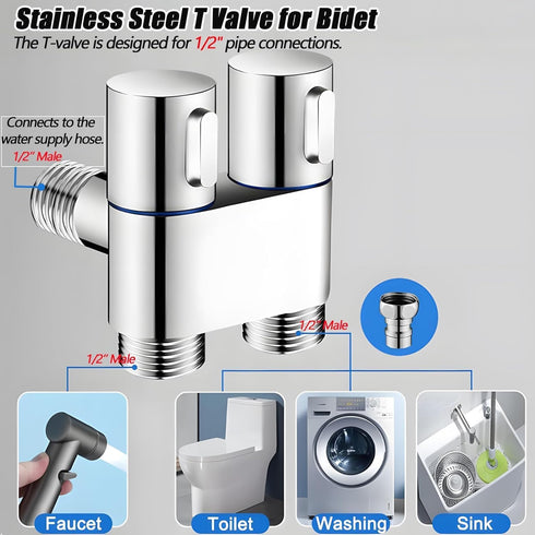 SYTONGTONG Set Handheld Bidet Sprayer for Toilet, Handheld Sprayer Kit, Baby Cloth Diaper Sprayer for Feminine Wash