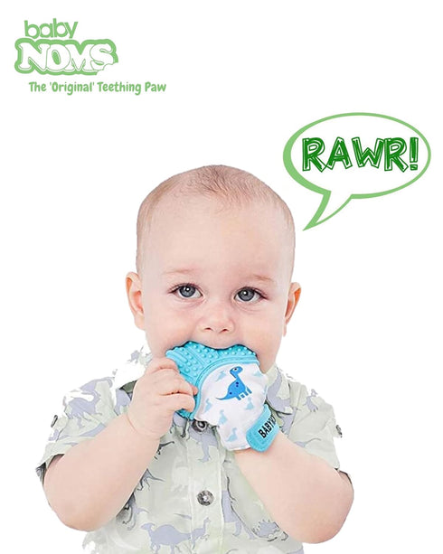 2-Pack Teething Mitten Bundle | Dino Blue & Tiger Orange Teether Paws