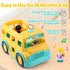 PLAY Yellow School Bus Toy for Toddlers with Figures and Driver | Lights/Music and One-Tap Music Off | Interactive Role