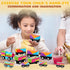 Lenwen 26 Pcs Unpainted Magnetic Wooden Train Cars for Boys and Girls, DIY Unfinished Magnetic Train Set