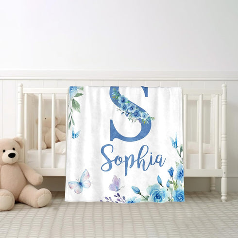 60"X80" Corissy Ships Next Day, Personalized Baby Blankets, Custom Baby Blanket with Name for Girls,Gift for Chrismas