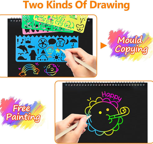 Cvvdycago 3-12 2 Pack Scratch Paper Art Crafts: Back to School Classroom Teacher Supplies Stocking Stuffers for Kids