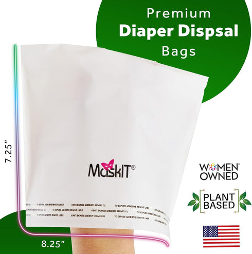 MaskIT Diaper Disposal Bags | Eliminate Odor With Our Patented Odor Blocking Diaper Disposal Bags | Fits All Baby