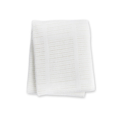 lulujo Baby Cellular Baby Blanket, White