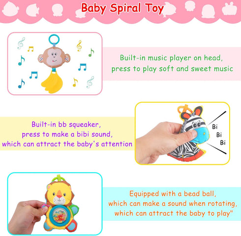 0-6 0-6 0 3 6 9 Car Seat Toys for Babies Months,Baby Stroller Activity Arch Toys for Infant Months Hanging Rattle