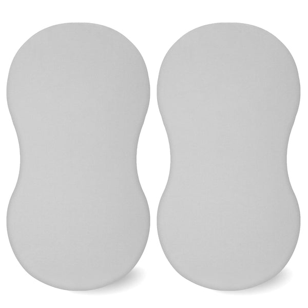 TILLYOU Baby Bassinet Sheets, Cotton 2 Pack, 31.5"x18" Breathable Mattress Protector, Gray