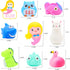 Animal Bath Toy Set with 8 Pcs Floating Auto Flashing Early Learning Toys for Kids & Pets, Dinosaur Shark Flamingo
