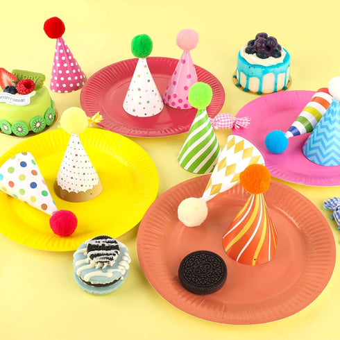 10 PCS Colorful Mini Party Hats for Stuffed Animals Lovely Paper Cone Tiny Birthday Hats for Stuffed Animals Pets Baby