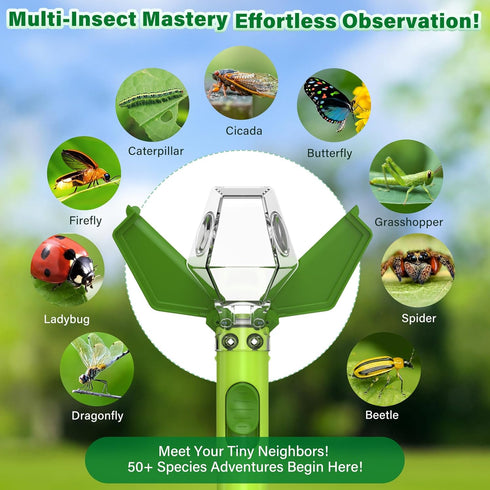 6X Bug Catcher for Kids, Insect Trap Kit with Magnifier Glass - STEM Educational Exploration Tool for Indoor