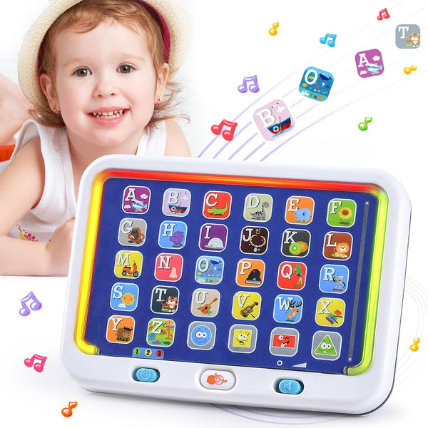 PLAY Spanish & English Learning Tablet for Toddlers 1-3, Bilingual Interactive Alphabet Learning Toys for Kids