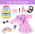 ZNTWEI 18 Inch Backpack Set American Doll Makeup Accessories and Clothes Sunglasses Phone Eye Shadow Lipstick Blusher