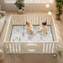 Yuiboo Tummy 50'' 50'' Fast Food Delight Dark Soft Padded Baby Activity Play Mat for Indoor Outdoor Waterproof Time