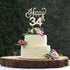 LINGTEER Happy 34th Birthday Gold Rhinestone Cake Topper - Cheers to 34 Years Old Anniversary Party Decorations