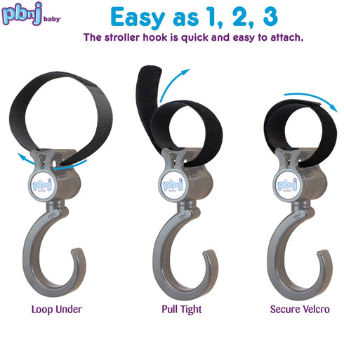 Stroller Hooks 2 Pack, Organizer Clip for Travel Purse, Shopping, Diaper Bags