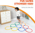 2-Set 20 (11-inch) 30 Hopscotch Rings, Round Hoops + Connectors, Agility Rings for Kids, Builds Gross Motor Skills
