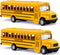 TYMXGHF 2 Pack 5.5'' Pull Back School Bus - Die-cast Metal Toy Vehicles in Bright Yellow for Kids