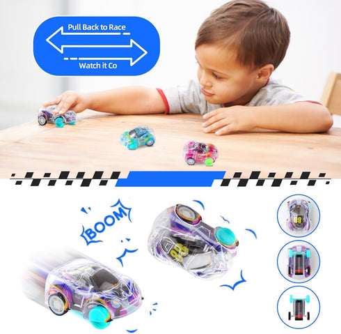 50 Pcs Mini Pull Back Cars Set, Racing Vehicles for Kids, Bulk Party Favors, Classroom Prizes, Goodie Bag Stuffers