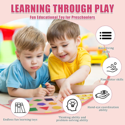 Soupost 3-5, Toddler Busy Board-Montessori Toys for Boy Girl Birthday Gift, Sensory Learning Toys for Toddlers Busy
