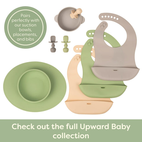 UpwardBaby Silicone Baby Spoons - Self Feeding for 6+ Months, BPA Free Chewable Infant Toddler Utensils (Set of 3)