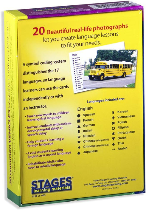 Stages Learning Lang-O-Learn ESL Vehicles Vocabulary Photo Flash Cards