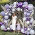 Pastel Purple White Balloon Arch Double Stuffed, Light Lavender Pearl Balloon Garland Kit with Metallic Lilac Silver