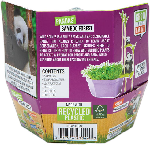 Wild Scenes Pandas' Bamboo Forest - Grow & Play Kit, Environmentally Friendly Wildlife Conservation Toy for Kids.