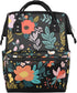 Hsnar Floral Patterned Print Waterproof Diaper Bag Backpack Large Capacity Baby Bag with