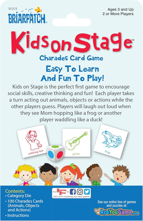 Briarpatch Kids on Stage Charades for Kids Travel Card Game for Preschool Learning