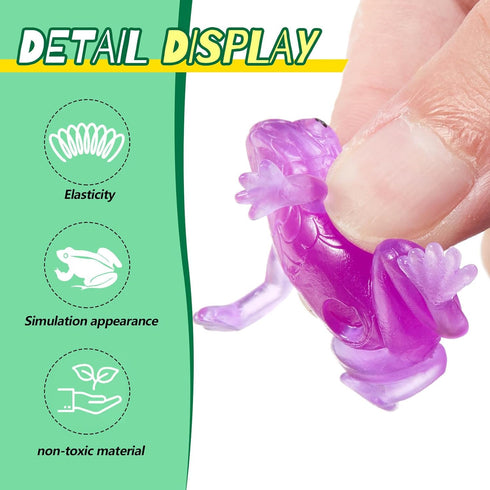 24 Pack Mini Frog Toy, Realistic Rubber Frogs for Frog Party Favors, Early Education Teaching Aids