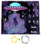 UFO Baby Monthly Milestone Blanket, 60x40in Soft Flannel, Alien Round Spaceship, Newborn