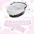 Qinyoung 12.5 9 4.7 Inch Baby Nursery Gift Wicker Basket with Bow and Liner x x Large Pink Oval Organizer for Baby