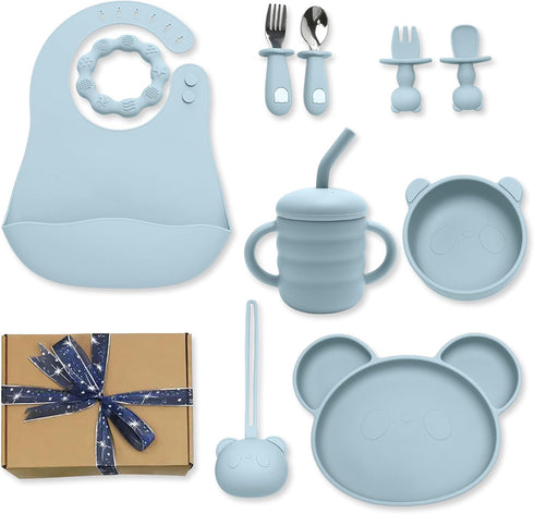 Generic Silicone Baby Feeding Set, Baby Led Weaning Supplies, Suction Plate and Bowl,