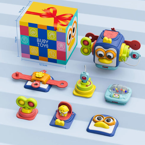 Montessori Toys for 1 Year Old, Sensory Toys for Toddlers 1-3, Travel Activities Busy Cube, Baby Gifts