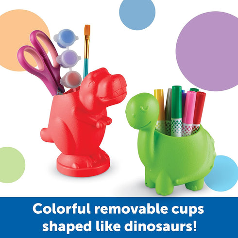 Learning Resources Create-a-Space Kiddy Center Dinos, 5 Pieces Kids Art Supplies Organizer, Storage Caddy for Crayons