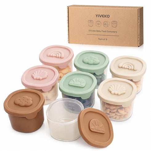 Baby Food Containers with Lids Silicone Baby Food Storage Containers for Infants