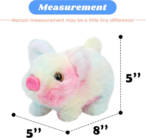 Hopearl Interactive Crawling Piglet Toy - Walking Piggy Electronic Plush with Oink, Twitch Nose, Wag Tail for Toddlers,