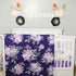 4 Set TANOFAR Piece Crib Bedding for Girls, Purple Flower Quilt, Crib Skirt, Diaper Stacker, Soft Microfiber Comforter