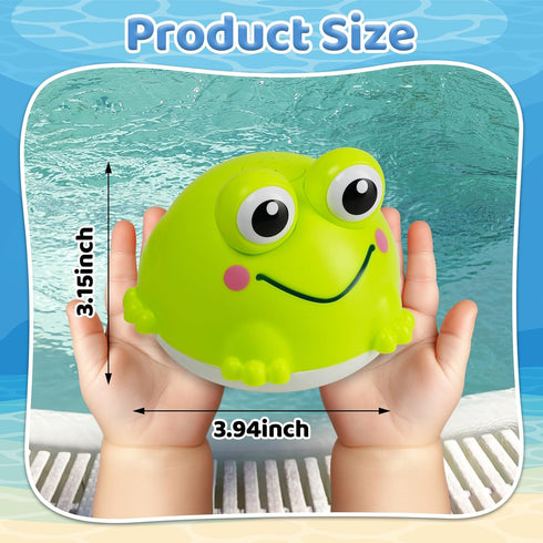 KAYOMIPE 1-3,Rechargeable 6-12 Light Up Bath Toys for Kids Ages Frog Bath Toy Sprinkler for Babies Months,Water Pool