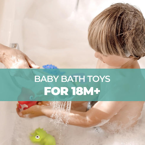 Hely Cancy Infant Bath Toys, No Hole Animal Bathtub Toys for 18 Months, Baby Bath Tub Toys