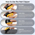 generic 2 1 Trimmer 2 in Smart Electric Nail Clipper USB Rechargeable Electric Nail with LED Light Adjustable Speeds