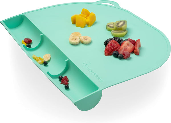UpwardBaby Rectangular Silicone Placemat - Suction Food Catcher for High Chair &