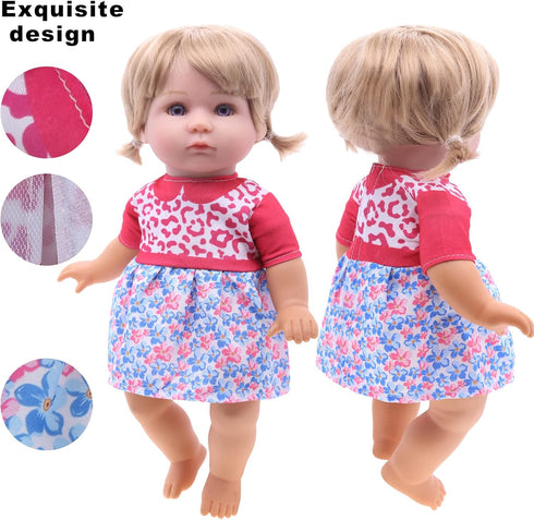 6 Sets 12-13" Inch Alive Doll Clothes & Accessories - Baby Doll Dresses, for in Girl Dolls