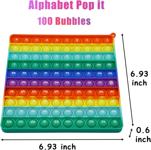 1 2 3 PETBSNVB Both Side Alphabet, Letter, ABC, Phonics Pop Board, Square Popper, Montessori Educational