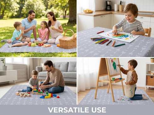 WOMUMON 51 51 Inch Baby Splat Mat for Under High Chair/Arts/Crafts, x Washable Splash Mat, Waterproof and Wipeable