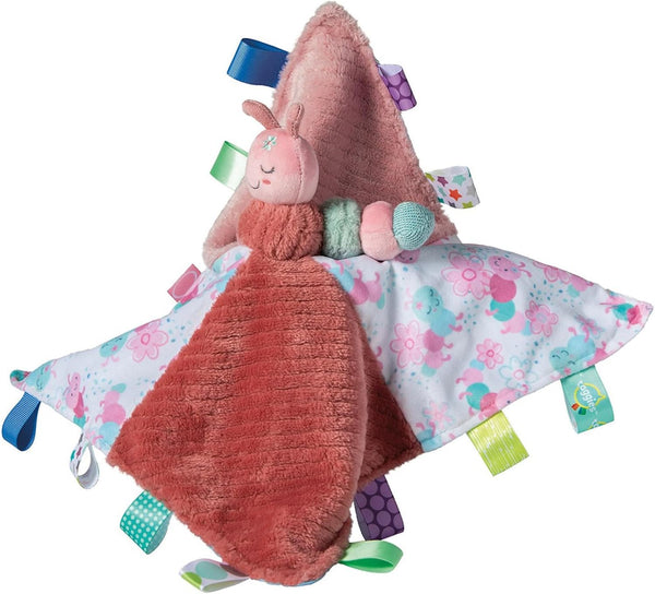 Taggies Stuffed Animal Lovey Security Blanket, 13 x 13-Inches, Camilla Caterpillar with Sensory Tags