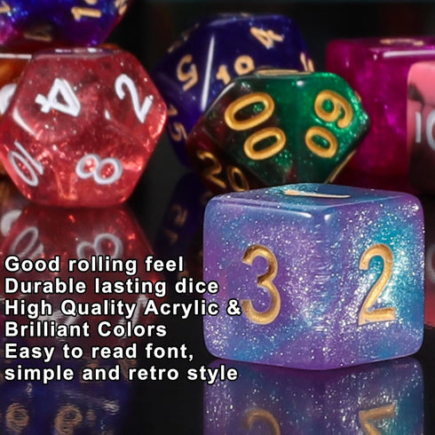 30 Sets 30 7 (210 30 D4 D6 D8 D10 D12 D20, QMay Polyhedral Dice - X Pieces) DND Dice with a D&D Dice Large Drawstring