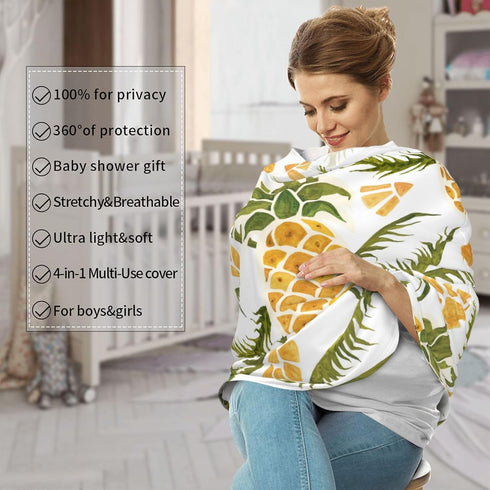 Schgap Pineapples Car Seat Cover Canopy for Baby Nursing Cover Breastfeeding Baby Carrier Cover Stroller Cover
