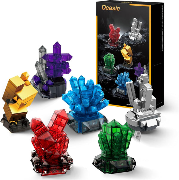 Oeasic Crystal Building Kit for Mom Women, 564PCS Gemstone Mineral Collection - Elegant