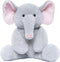 Elephant Teddy Bear Stuffed Animals, Plush Elephant Toys with Pink Ears for Girls Boys Kids Babies Shower Bedtime